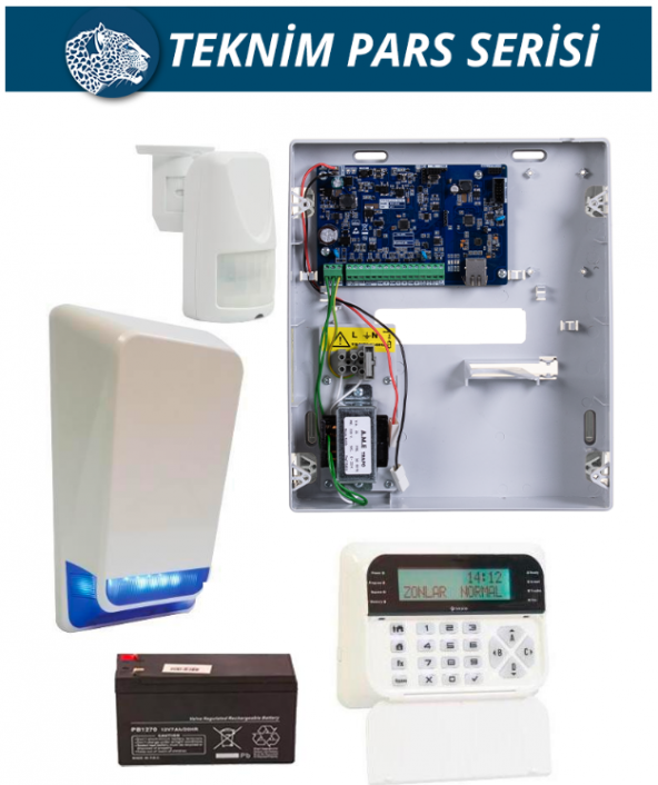 TEKNİM TSP-5334LCDA Hırsız Alarm Seti (ETHERNETNETWORKlü + Akü Dahil)