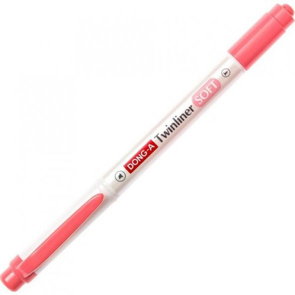 Dong-A Twinliner Soft Fosforlu Kalem Mercan Pembe No:12