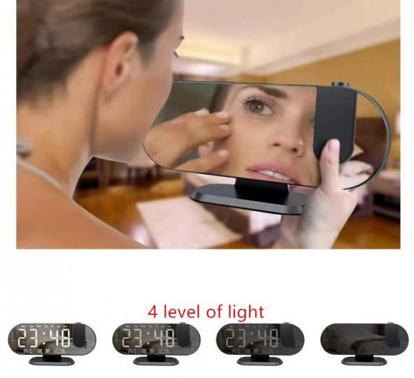 Valkyrie Projeksiyon Çift Alarm Dereceli LED Masa Saati - 7