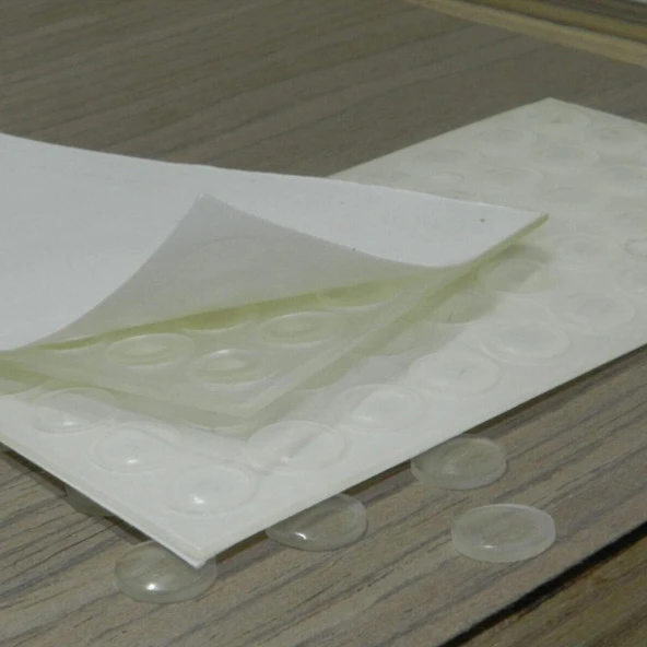 Yapışkanlı Cam Tutucu Şeffaf 18 mm 12Li Mobilya Raf Ses Tutucu - Resim 5