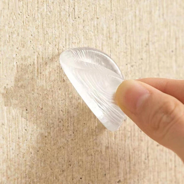 Yapışkanlı Cam Tutucu Şeffaf 18 mm 12Li Mobilya Raf Ses Tutucu - Resim 6