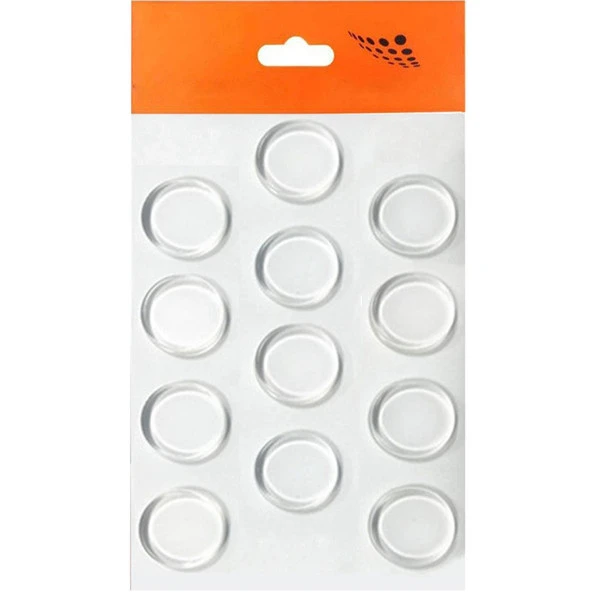 Yapışkanlı Cam Tutucu Şeffaf 18 mm 12Li Mobilya Raf Ses Tutucu - Resim 7
