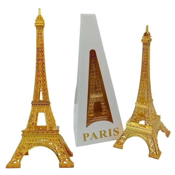 Minyatür Metal Eyfel Kulesi Altın Dekoratif Biblo 18 Cm - Resim 5
