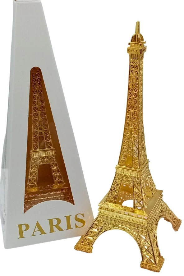 Minyatür Metal Eyfel Kulesi Altın Dekoratif Biblo 18 Cm - Resim 11