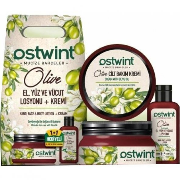 Ostwint İkili Set Zeytinyağı - Krem 300 ml + Losyon 100 ml 8683835159895