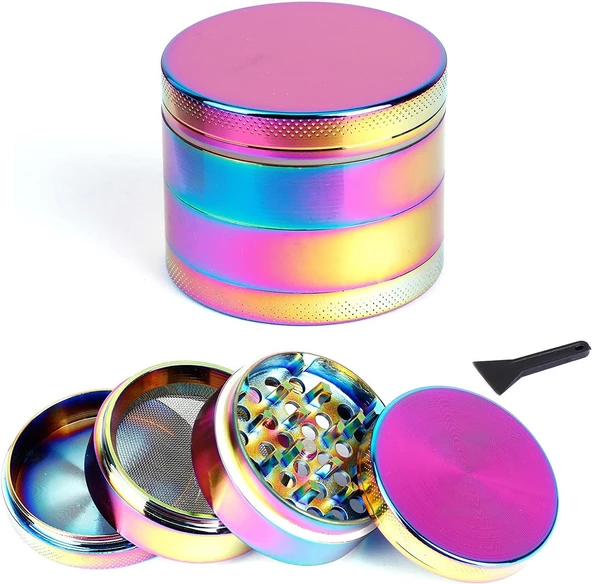 Valkyrie 63 mm 4 Katmanlı Mıknatıslı Çinko Alaşım Herbal Grinder Baharat Bitki Ot Tütün Öğütücü Renkli - 2