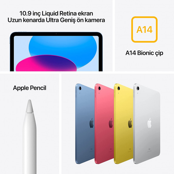 iPad 10. Nesil Wi-Fi 64 GB 10.9" MPQ03TU/A Gümüş Tablet - 2