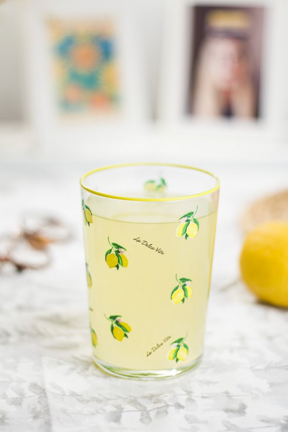Limon Desenli Su Meşrubat Bardağı 400 ML