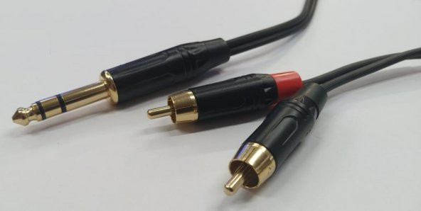 6.3 mm TRS Stereo Erkek to 2x RCA Erkek Kaliteli Kablo 10 Metre