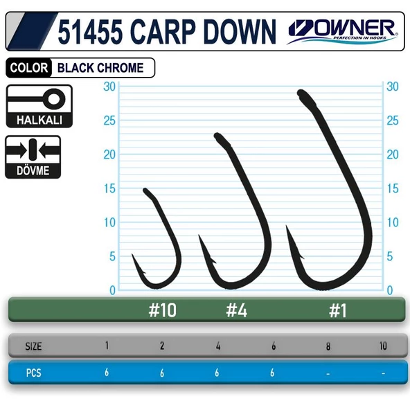 Owner 51455 Carp Down Sazan İğnesi - 2