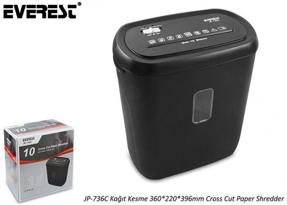 Everest JP-736C Kağıt Kesme Makinesi 360-220-396mm Cross Cut Paper Shredder - 1