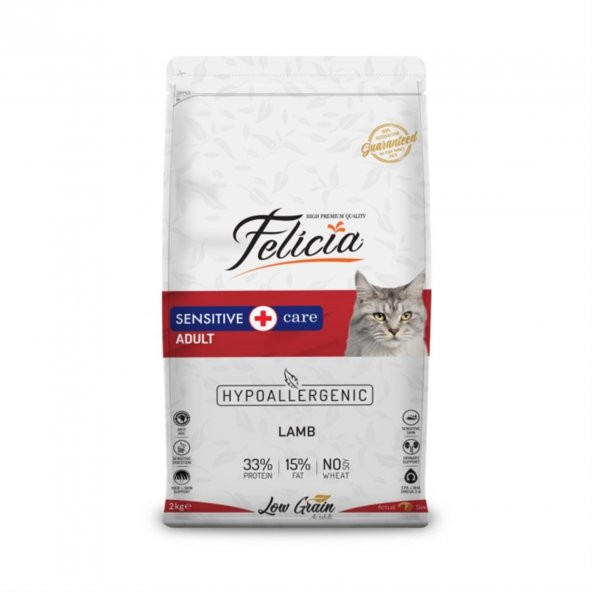 Felicia HypoAllergenic Sensitive Kuzu Etli Düşük Tahıllı Yetişkin Kedi Maması 12 Kg