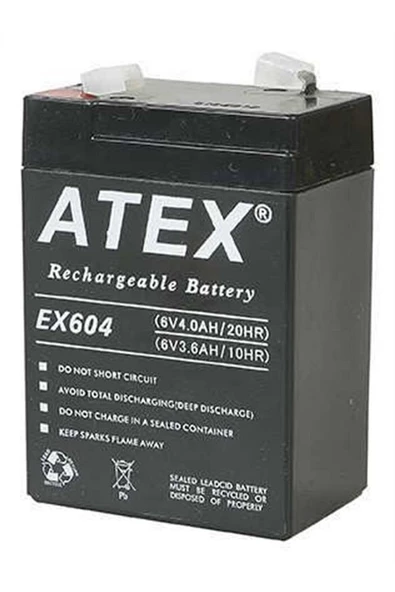 Atex Ax604 6v 4ah Bakımsız Kuru Akü