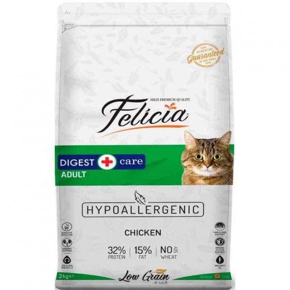 Felicia Digest HypoAllergenic Az Tahıllı Yetişkin Tavuklu Kedi Maması 2 Kg