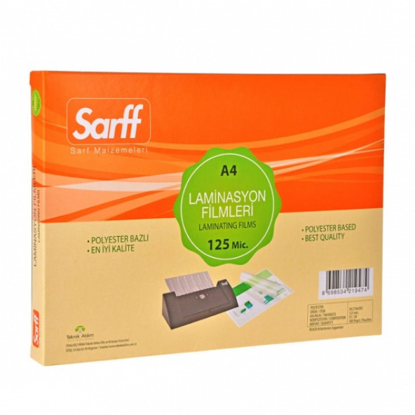 SARFF A4 LAMİNASYON FİLMİ