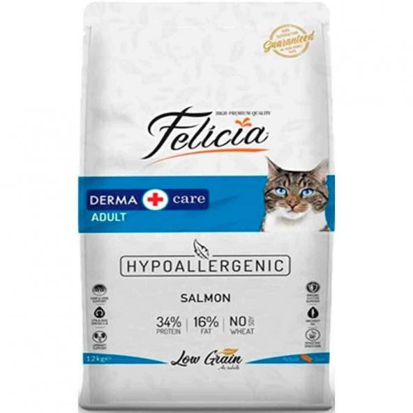 Felicia Derma Somonlu Düşük Tahıllı HypoAllergenic Yetişkin Kedi Maması 2 Kg