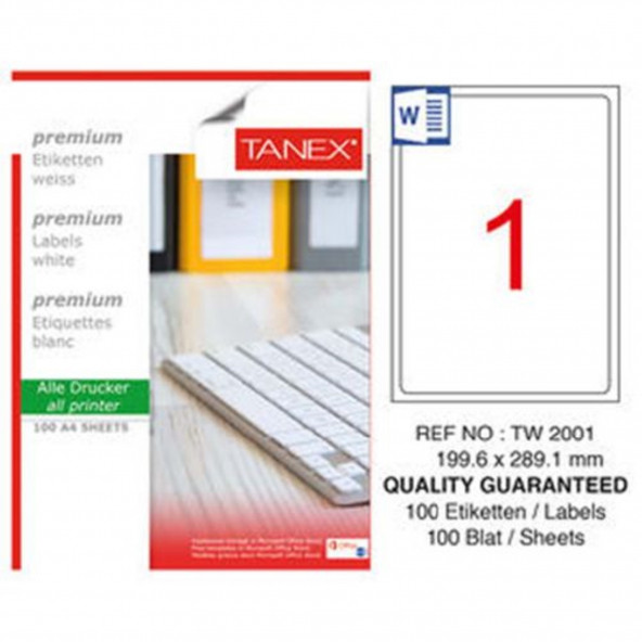 TANEX TW2001 LASER A4 ETİKET