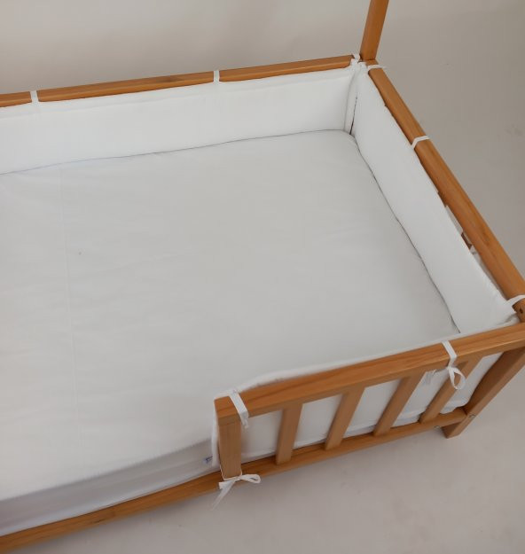 120x200 cm Montessori Yataklar İçin Yan Koruma Seti Beyaz
