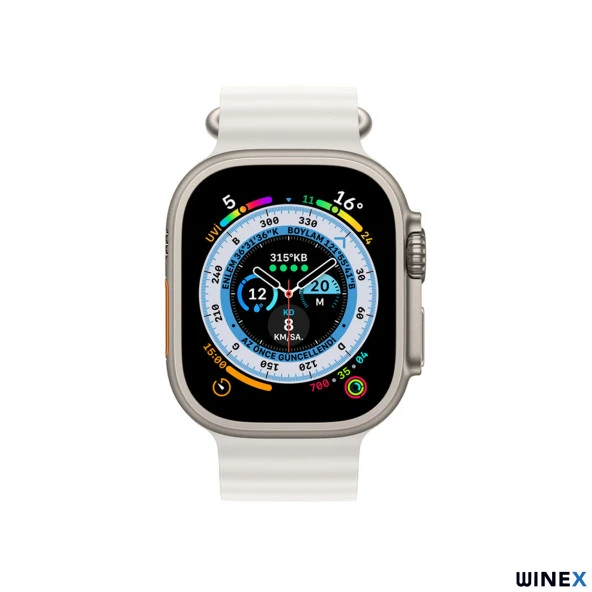 Winex Watch 8 Pro Max Amoled Ekran Android İos Uyumlu Akıllı Saat Beyaz - Resim 2