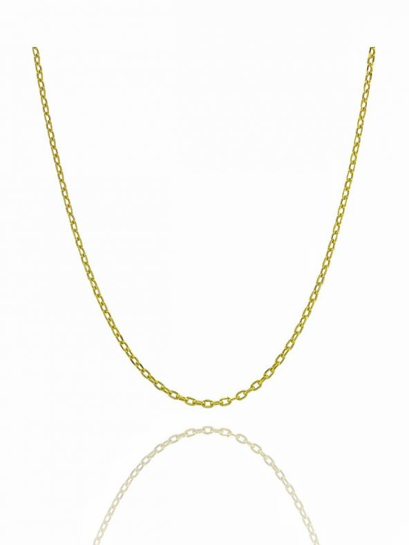 14 Ayar İtaly Kalite Force Model Altın Zincir 45 cm 1.65 gr - Resim 2