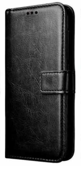 Huawei Y7 2019 Uyumlu Kapaklı Cüzdanlı Kılıf Kartvizit Gözlü Tam Kavrayan Lüks Kılıf Siyah - 4