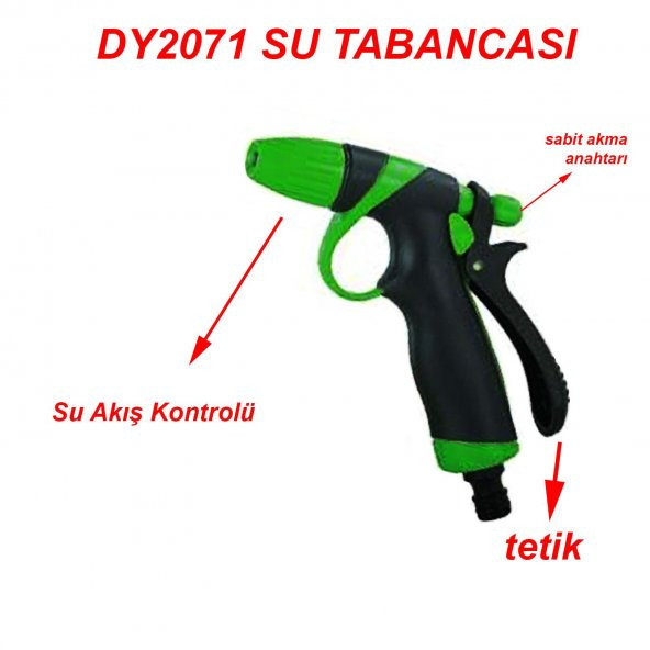Tabancalı Bahçe Sulama Sprey Tabancası Tetikli Ayarlı Ayarlanabilir Tabanca - 2
