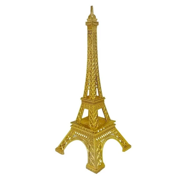 Minyatür Metal Eyfel Kulesi Altın Dekoratif Biblo 25 Cm - Resim 2