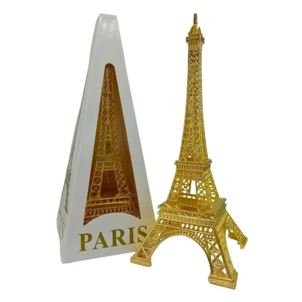 Minyatür Metal Eyfel Kulesi Altın Dekoratif Biblo 25 Cm - Resim 3