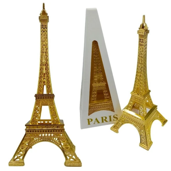 Minyatür Metal Eyfel Kulesi Altın Dekoratif Biblo 25 Cm - Resim 5