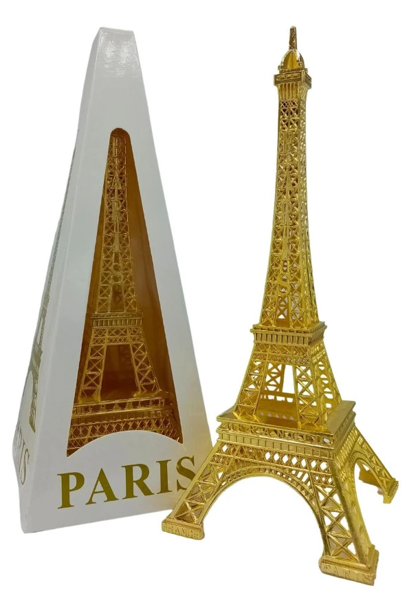 Minyatür Metal Eyfel Kulesi Altın Dekoratif Biblo 25 Cm - Resim 7