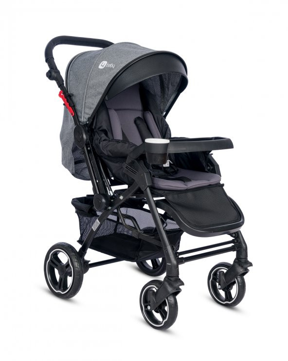 4 Baby Active Siyah Plus-Gri Bebek Arabası Çift Yön Puset