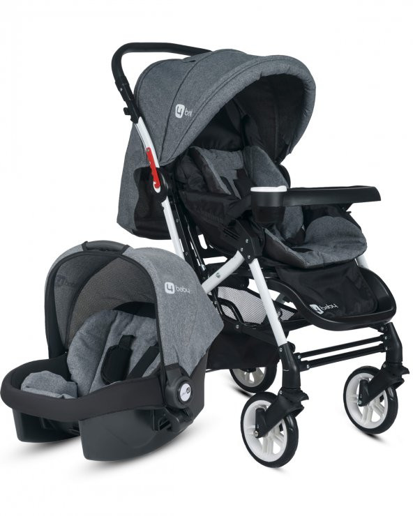 4 Baby Active Beyaz Travel Sistem-Gri