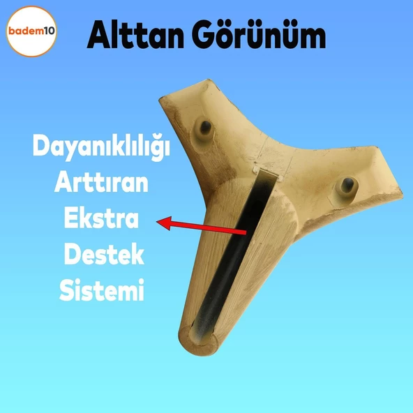 Aspen 12'li Set Mobilya Kanepe Koltuk Tv Ünitesi Ayağı Ayakları Destek 12 Cm Kahve Robot Süpürge - 3