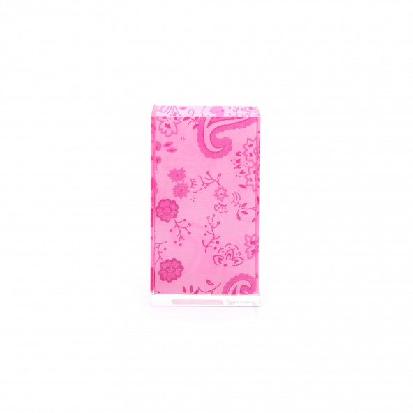 KIR70317D2 KALEMLİK PEMBE KUMAŞ DESENLİ OFİS GERECİ 6X6X12CM 300ML - 2