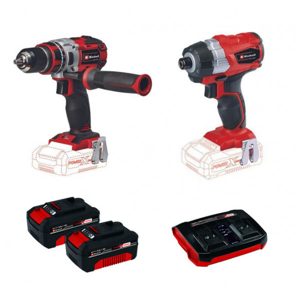 Einhell TE-CD 18Lİ BL+TE-CI 18 Lİ BL 18V 4Ah Çift Akülü Vidalama Set Kömürsüz