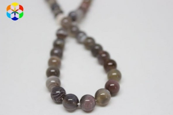 Botswana Akik Taşı 8mm/adet - Resim 3