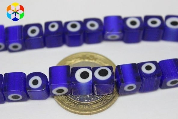 Cam Boncuk 8mm*7mm/adet (11354-1) ürün görseli