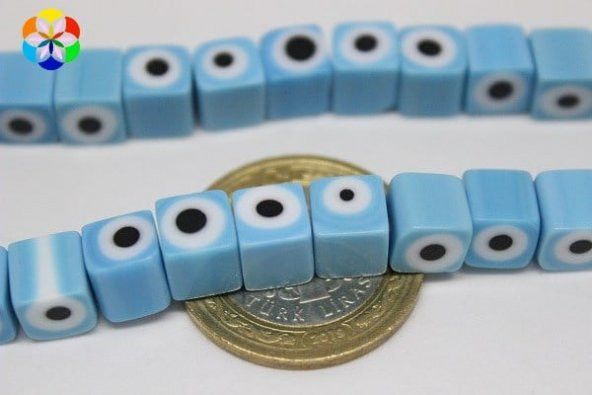 Cam Boncuk 8mm*7mm/adet (11351-1) ürün görseli 1