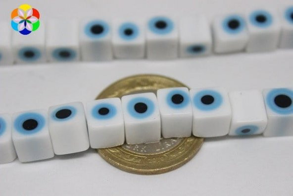 Cam Boncuk 8mm*7mm/adet (11345-1) ürün görseli