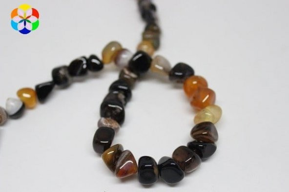 Akik Alacalı Siyah-Kahverengi Tımbıl Taşlar/adet - Resim 3