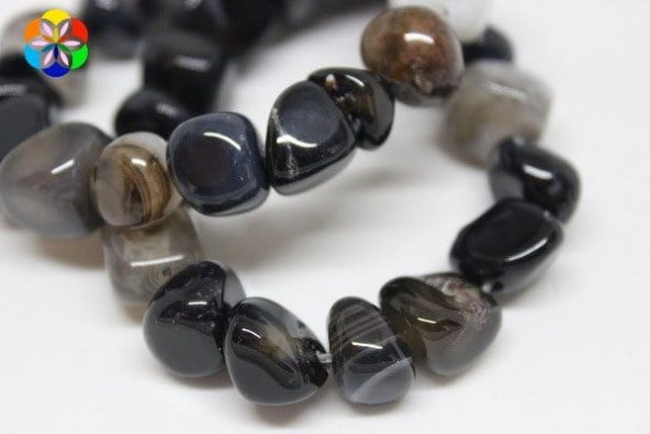 Akik Alacalı Siyah Tımbıl Taşlar/adet ürün görseli