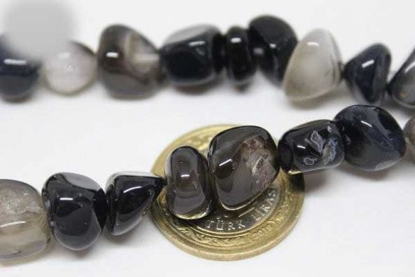 Akik Alacalı Siyah Tımbıl Taşlar/adet - Resim 6