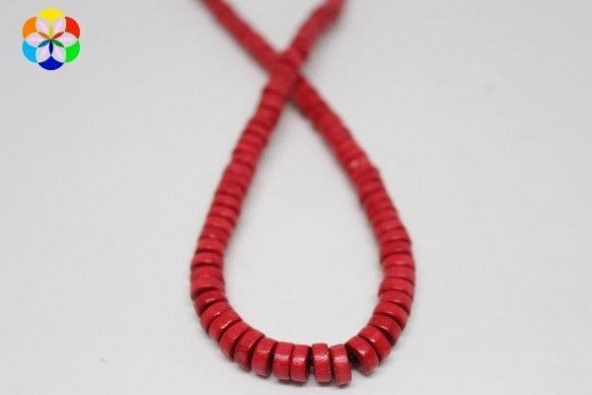 Ahşap Dizi Rondela Kırmızı - Resim 2