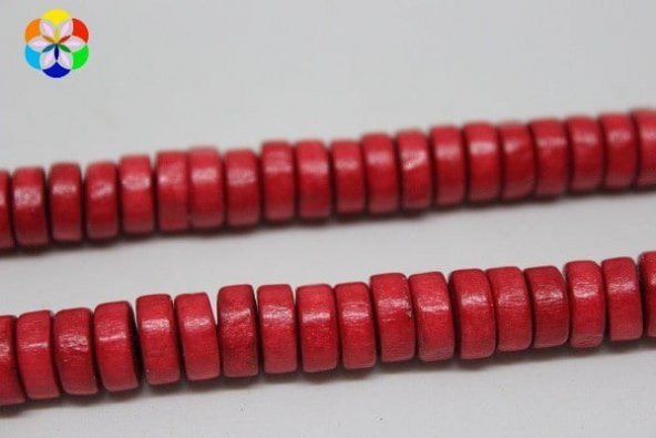 Ahşap Dizi Rondela Kırmızı - Resim 3