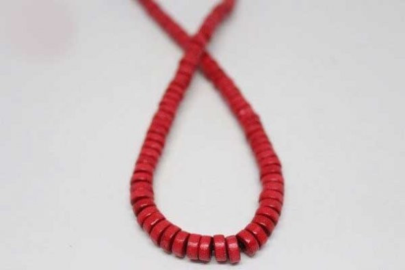 Ahşap Dizi Rondela Kırmızı - Resim 5