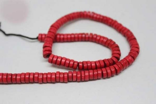 Ahşap Dizi Rondela Kırmızı - Resim 6