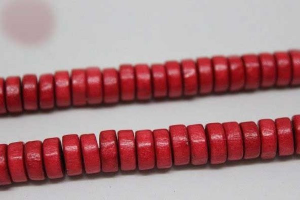 Ahşap Dizi Rondela Kırmızı - Resim 7