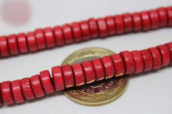 Ahşap Dizi Rondela Kırmızı - Resim 8