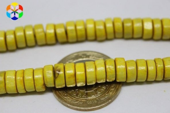 Ahşap Dizi Rondela Sarı - Resim 4