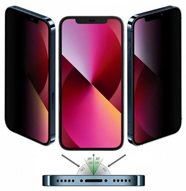 Vendas iPhone 14 Pro Max Uyumlu Uygulama Mekanizmalı Privacy Gizleyen Hayalet Vista Cam Ekran Koruyucu - 3